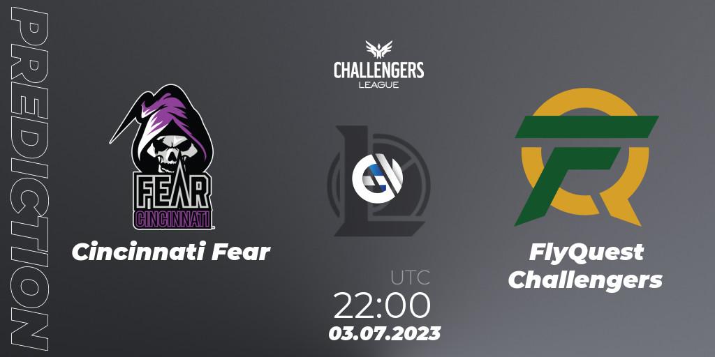 Cincinnati Fear - FlyQuest Challengers: ennuste. 04.07.2023 at 00:00, LoL, North American Challengers League 2023 Summer - Group Stage