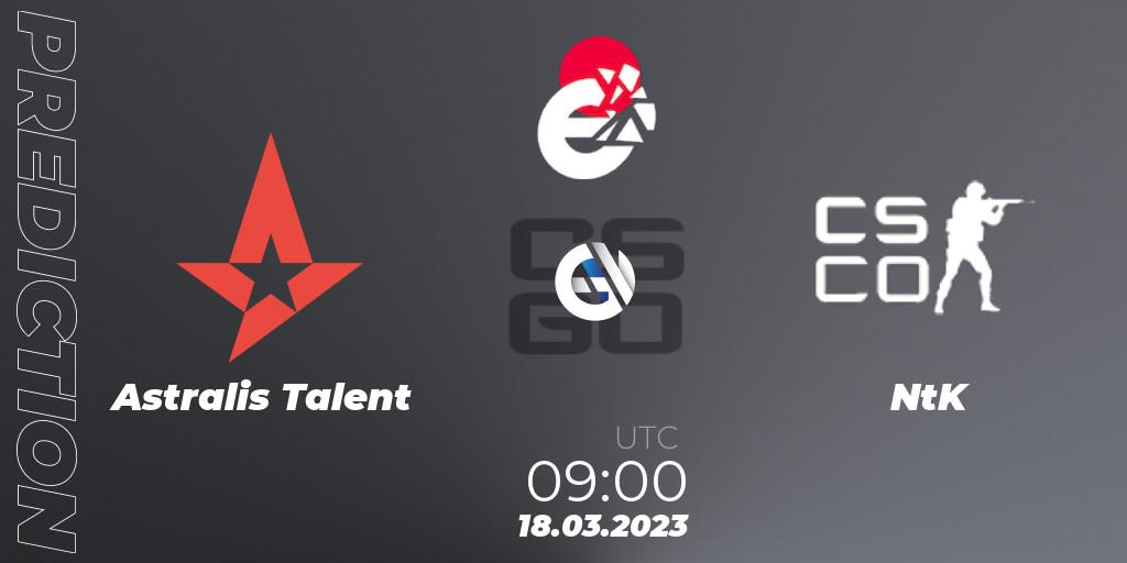 Astralis Talent - NtK: ennuste. 18.03.23, CS2 (CS:GO), IESF World Esports Championship 2023: Danish Qualifier