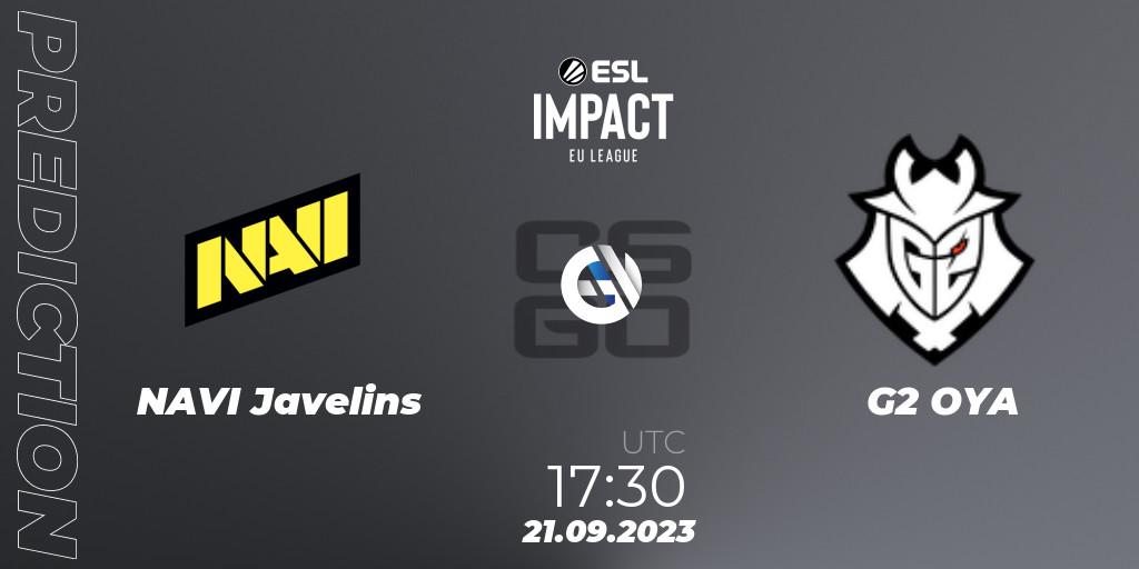 NAVI Javelins - G2 OYA: ennuste. 21.09.2023 at 17:30, Counter-Strike (CS2), ESL Impact League Season 4: European Division