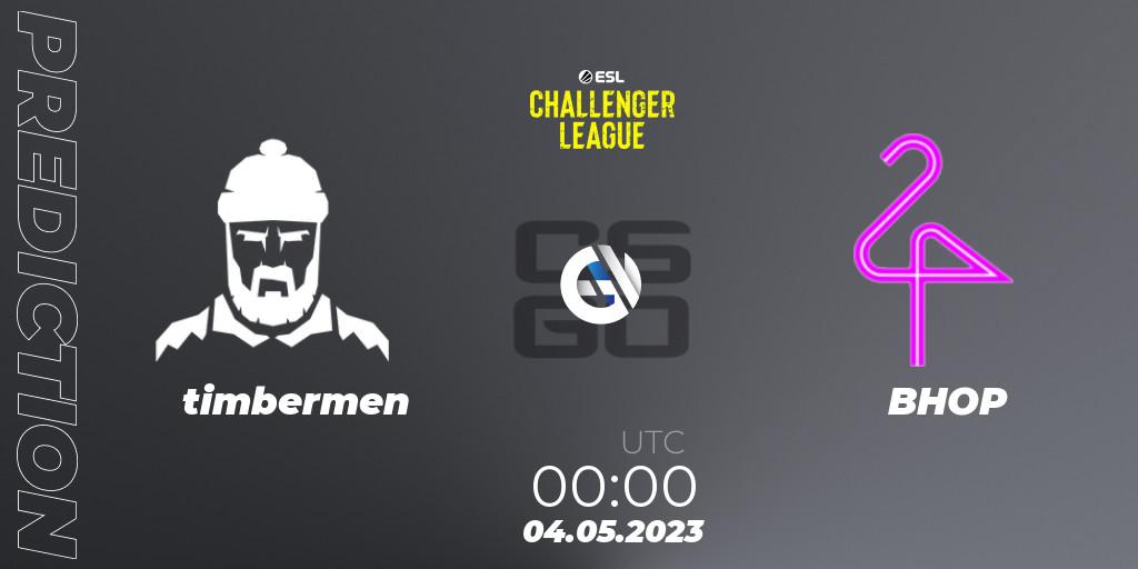 timbermen - BHOP: ennuste. 04.05.2023 at 00:00, Counter-Strike (CS2), ESL Challenger League Season 45: North America