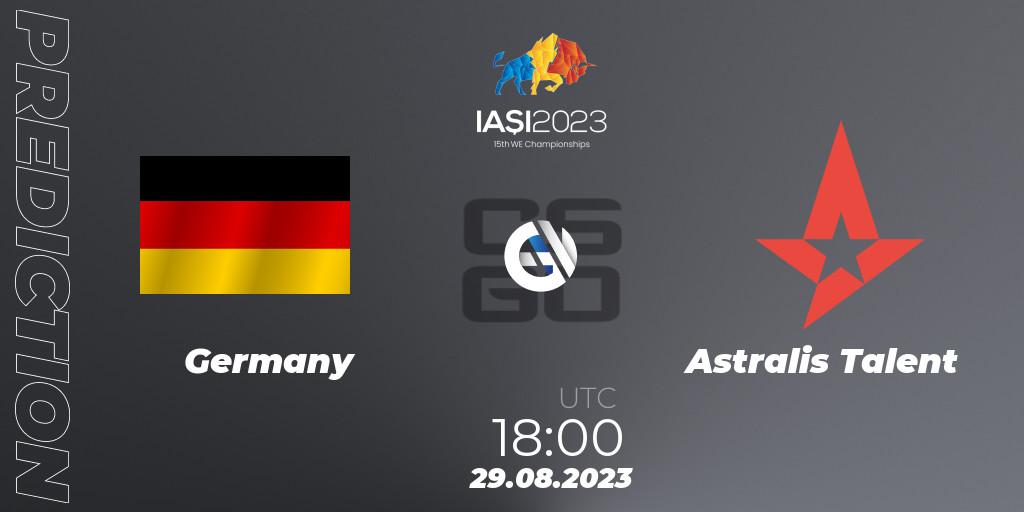 Germany - Astralis Talent: ennuste. 30.08.2023 at 17:30, Counter-Strike (CS2), IESF World Esports Championship 2023