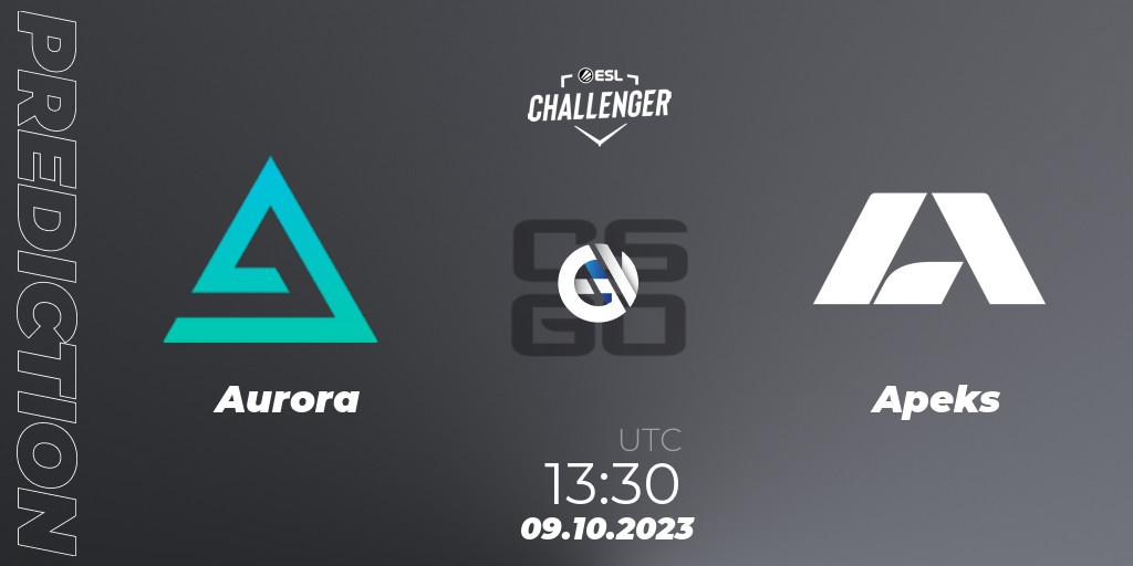 Aurora - Apeks: ennuste. 09.10.2023 at 13:30, Counter-Strike (CS2), ESL Challenger at DreamHack Winter 2023: European Qualifier
