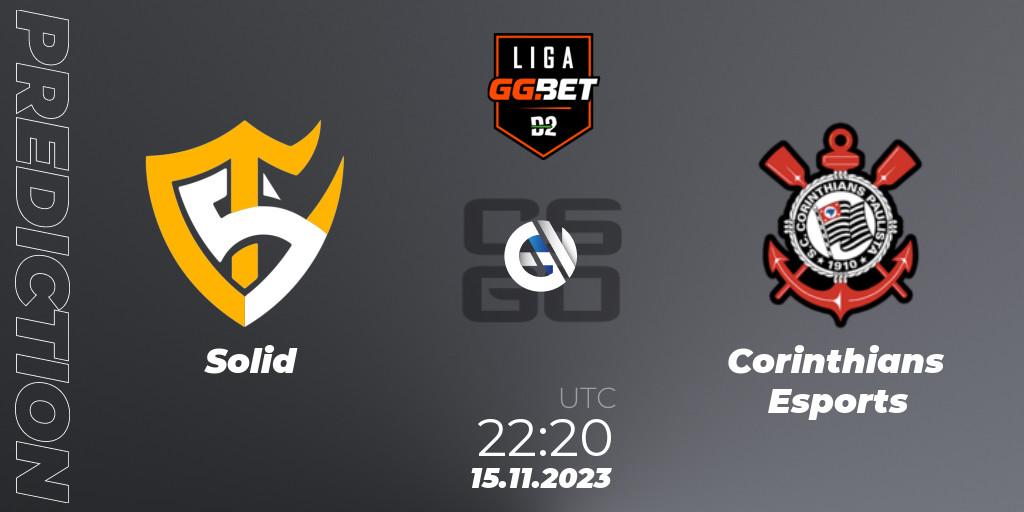 Solid - Corinthians Esports: ennuste. 21.11.2023 at 20:00, Counter-Strike (CS2), Dust2 Brasil Liga Season 2