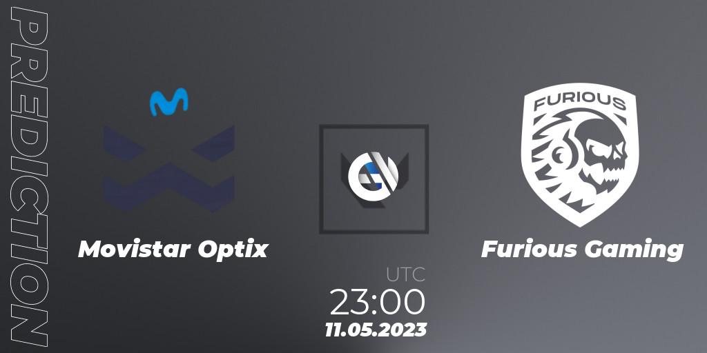 Movistar Optix - Furious Gaming: ennuste. 11.05.2023 at 22:15, VALORANT, VALORANT Challengers 2023: LAS Split 2 - Regular Season