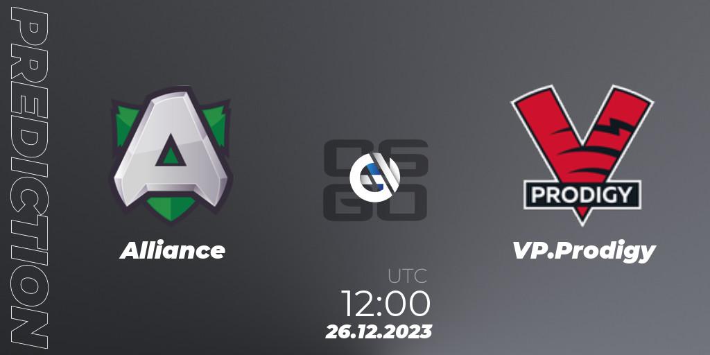 Alliance - VP.Prodigy: ennuste. 26.12.2023 at 12:00, Counter-Strike (CS2), Betswap Winter Cup 2023