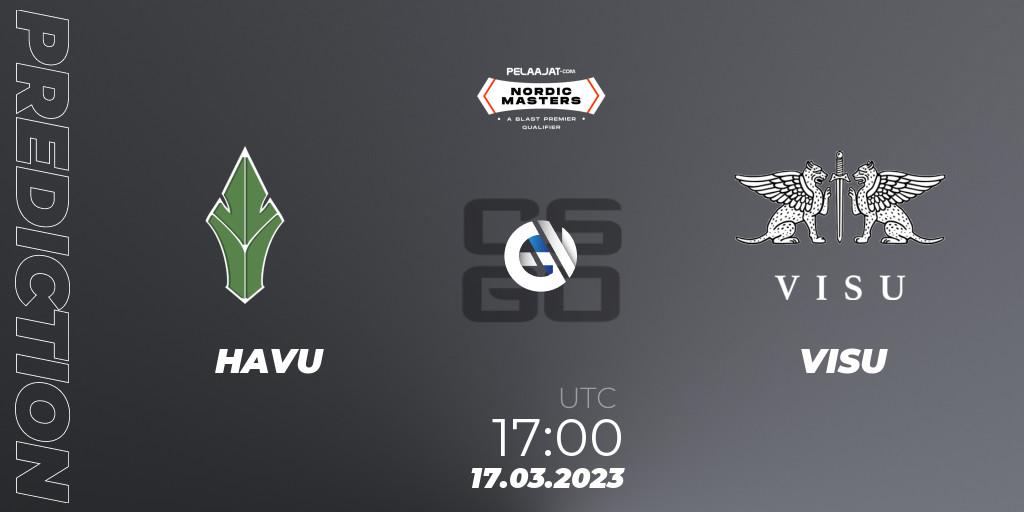HAVU - VISU: ennuste. 17.03.2023 at 17:00, Counter-Strike (CS2), Pelaajat Nordic Masters Spring 2023 - BLAST Premier Qualifier