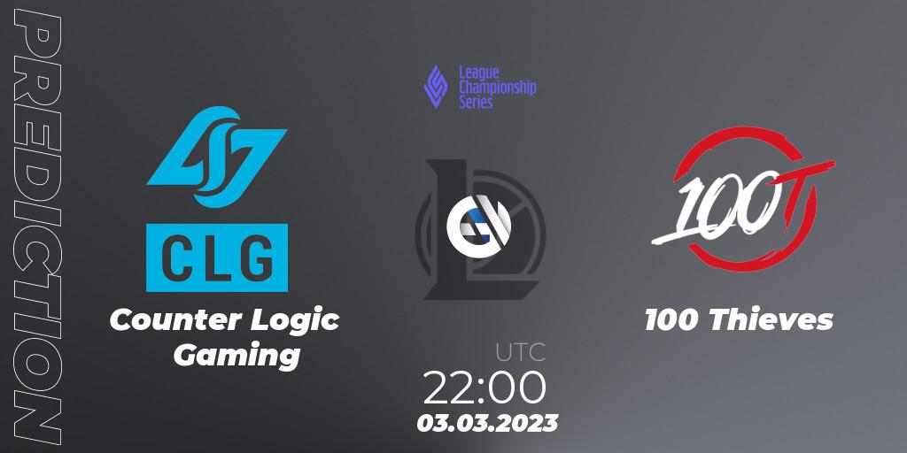 Counter Logic Gaming - 100 Thieves: ennuste. 17.02.23, LoL, LCS Spring 2023 - Group Stage
