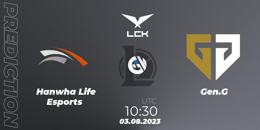 Hanwha Life Esports - Gen.G: ennuste. 03.08.23, LoL, LCK Summer 2023 Regular Season