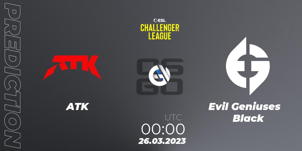 ATK - Evil Geniuses Black: ennuste. 26.03.23, CS2 (CS:GO), ESL Challenger League Season 44: North America