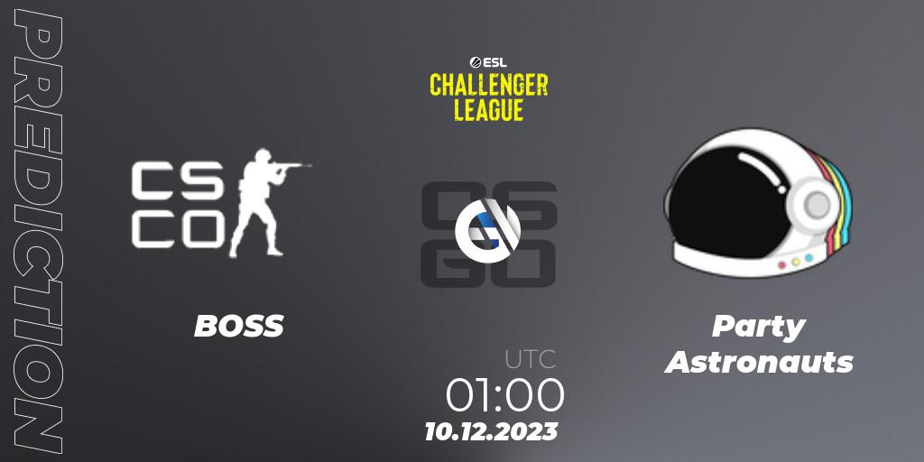 BOSS - Party Astronauts: ennuste. 10.12.2023 at 01:00, Counter-Strike (CS2), ESL Challenger League Season 46: North America