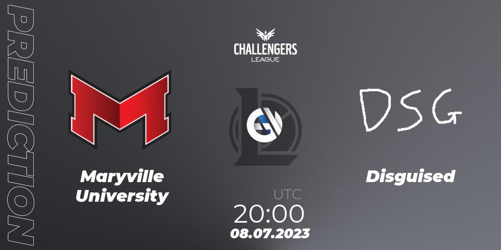 Maryville University - Disguised: ennuste. 08.07.2023 at 22:00, LoL, North American Challengers League 2023 Summer - Group Stage