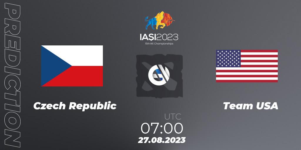 Czech Republic - Team USA: ennuste. 27.08.2023 at 10:00, Dota 2, IESF World Championship 2023