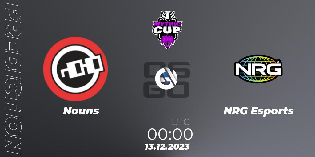 Nouns - NRG Esports: ennuste. 13.12.2023 at 00:00, Counter-Strike (CS2), Mythic Winter Cup 2023