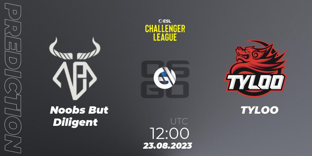 Noobs But Diligent - TYLOO: ennuste. 23.08.2023 at 12:00, Counter-Strike (CS2), ESL Challenger League Season 46: Asia-Pacific