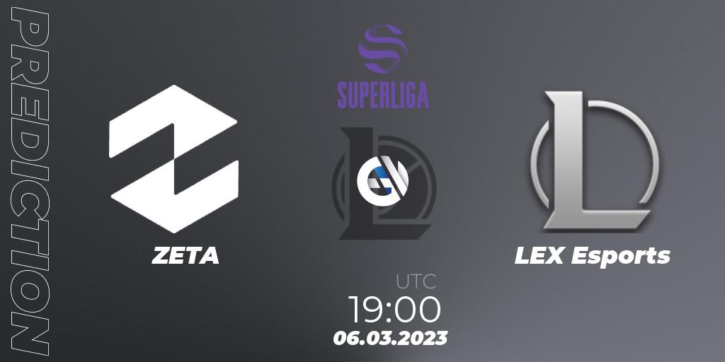 ZETA - LEX Esports: ennuste. 06.03.2023 at 19:00, LoL, LVP Superliga 2nd Division Spring 2023 - Group Stage