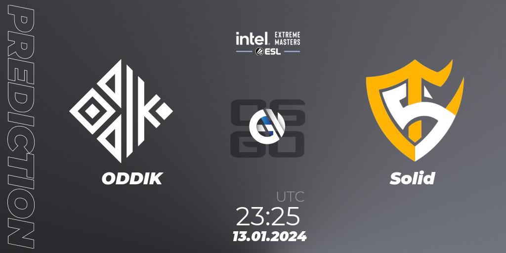 ODDIK - Solid: ennuste. 13.01.2024 at 23:30, Counter-Strike (CS2), Intel Extreme Masters China 2024: South American Open Qualifier #1