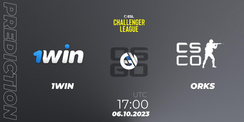 1WIN - ORKS: ennuste. 06.10.2023 at 17:00, Counter-Strike (CS2), ESL Challenger League Season 46: Europe