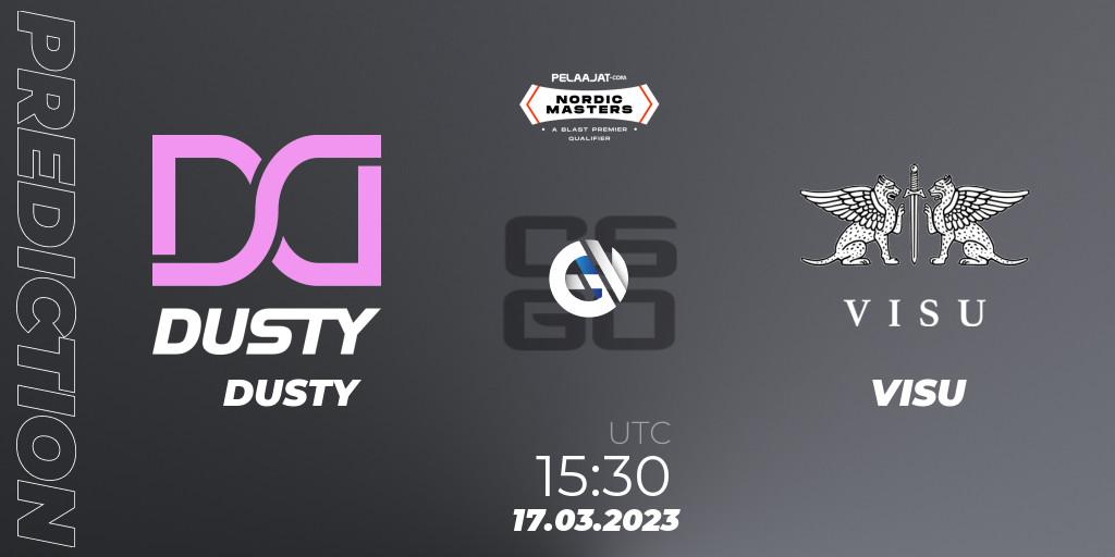 DUSTY - VISU: ennuste. 17.03.2023 at 15:30, Counter-Strike (CS2), Pelaajat Nordic Masters Spring 2023 - BLAST Premier Qualifier