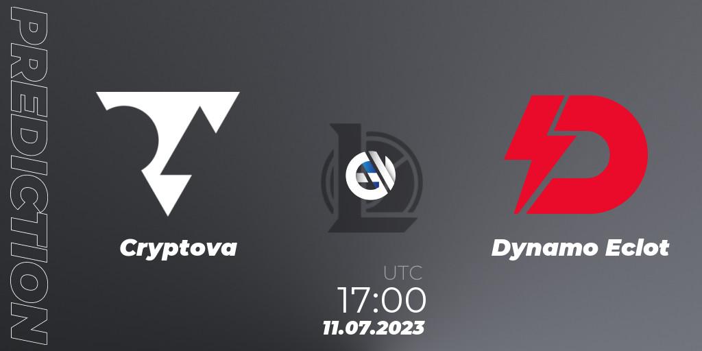 Cryptova - Dynamo Eclot: ennuste. 16.06.2023 at 17:00, LoL, Hitpoint Masters Summer 2023 - Group Stage