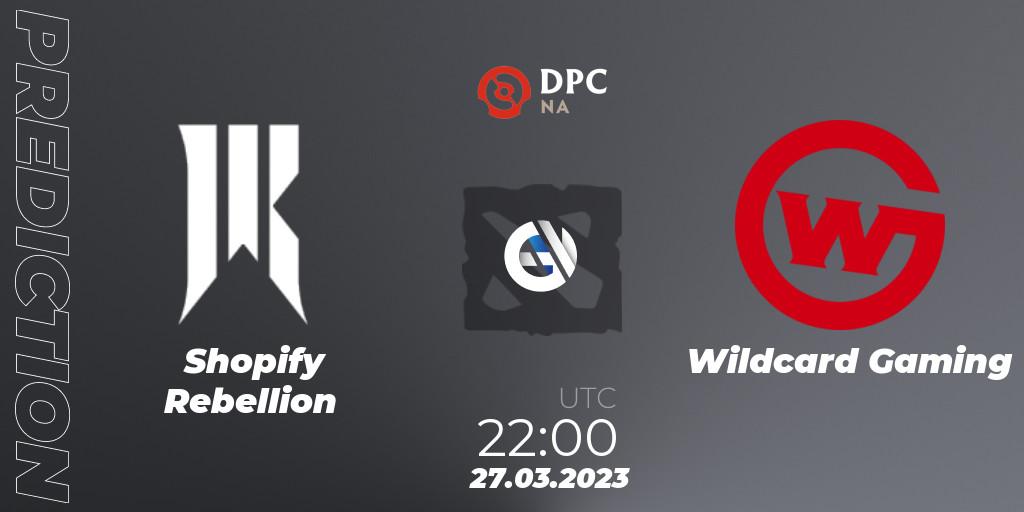 Shopify Rebellion - Wildcard Gaming: ennuste. 27.03.23, Dota 2, DPC 2023 Tour 2: NA Division I (Upper)