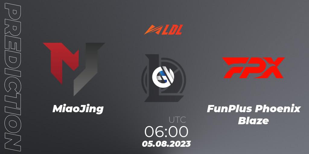 MiaoJing - FunPlus Phoenix Blaze: ennuste. 05.08.2023 at 06:00, LoL, LDL 2023 - Playoffs