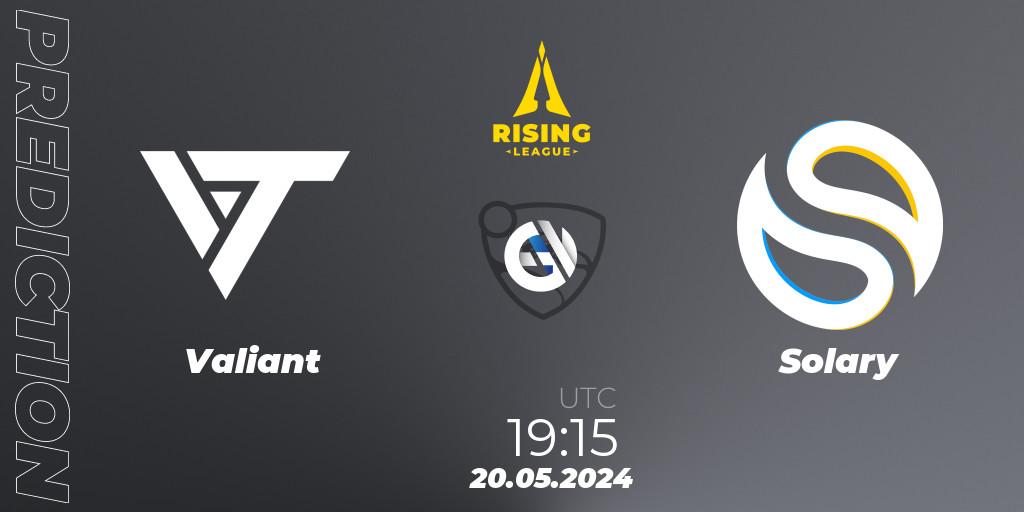 Valiant - Solary: ennuste. 20.05.2024 at 19:15, Rocket League, Rising League 2024 — Split 1 — Main Event