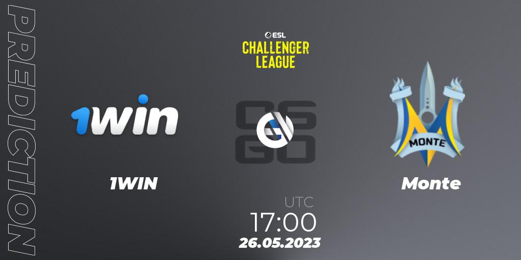 1WIN - Monte: ennuste. 26.05.2023 at 17:00, Counter-Strike (CS2), ESL Challenger League Season 45: Europe