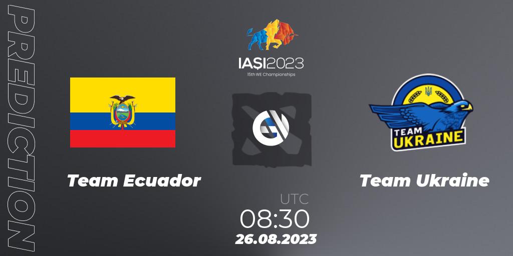 Team Ecuador - Team Ukraine: ennuste. 26.08.23, Dota 2, IESF World Championship 2023