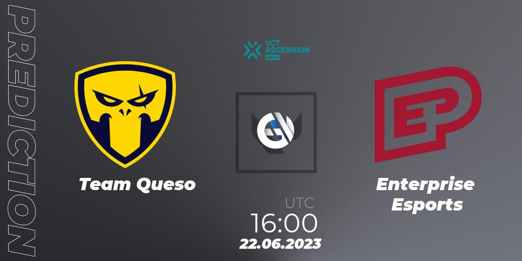 Team Queso - Enterprise Esports: ennuste. 22.06.2023 at 16:00, VALORANT, VALORANT Challengers Ascension 2023: EMEA - Play-In