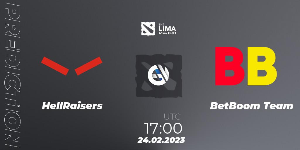 HellRaisers - BetBoom Team: ennuste. 24.02.2023 at 17:34, Dota 2, The Lima Major 2023