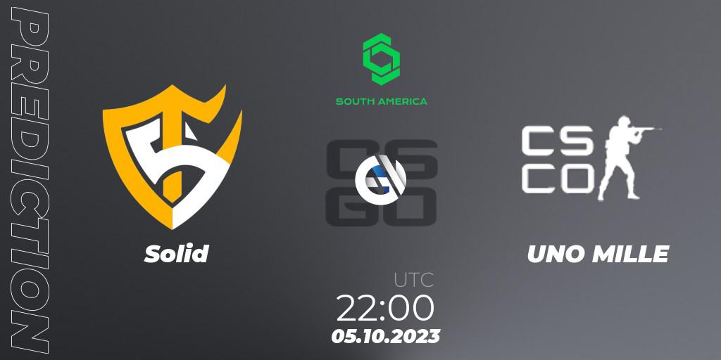 Solid - UNO MILLE: ennuste. 05.10.2023 at 22:00, Counter-Strike (CS2), CCT South America Series #12