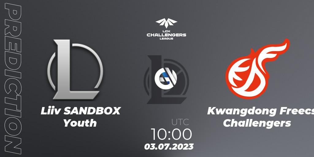 Liiv SANDBOX Youth - Kwangdong Freecs Challengers: ennuste. 03.07.23, LoL, LCK Challengers League 2023 Summer - Group Stage