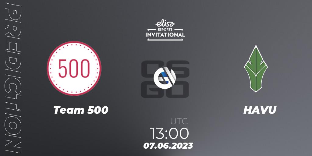 Team 500 - HAVU: ennuste. 07.06.23, CS2 (CS:GO), Elisa Invitational Spring 2023
