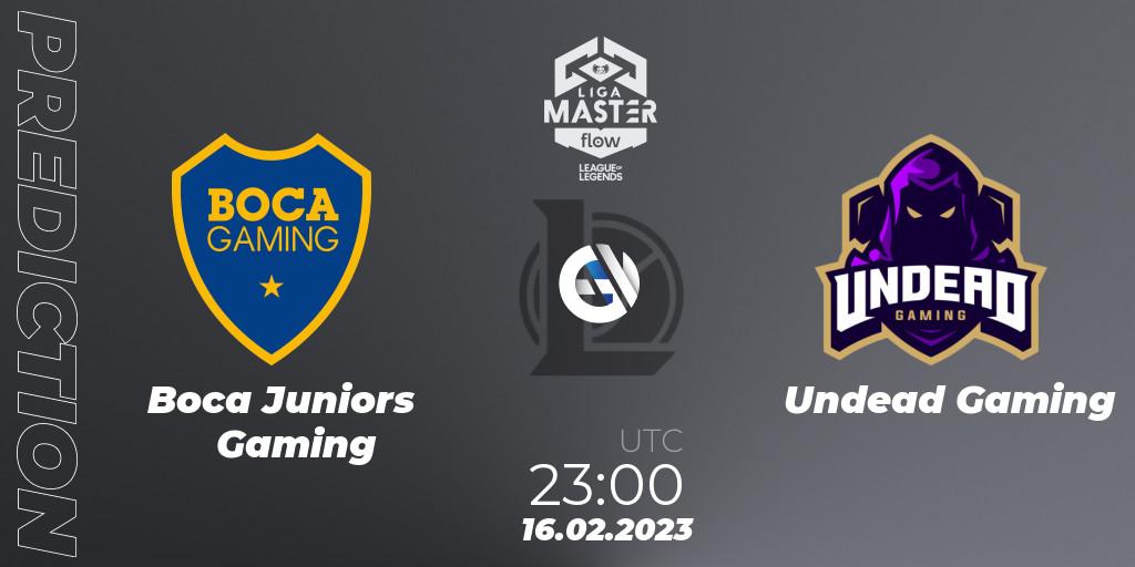 Boca Juniors Gaming - Undead Gaming: ennuste. 16.02.2023 at 23:00, LoL, Liga Master Opening 2023 - Group Stage