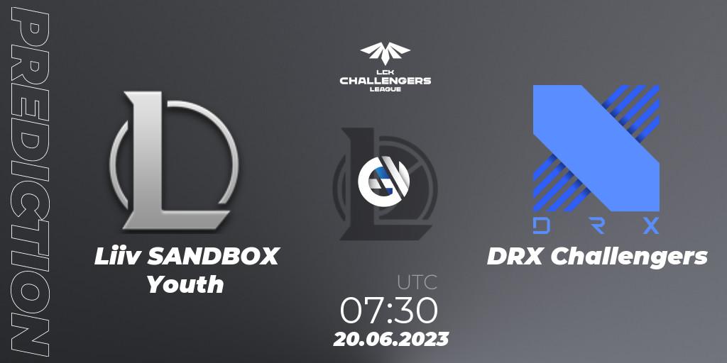 Liiv SANDBOX Youth - DRX Challengers: ennuste. 20.06.23, LoL, LCK Challengers League 2023 Summer - Group Stage