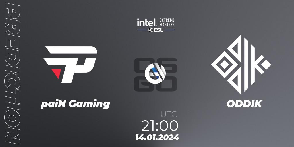 paiN Gaming - ODDIK: ennuste. 14.01.2024 at 21:10, Counter-Strike (CS2), Intel Extreme Masters China 2024: South American Open Qualifier #1