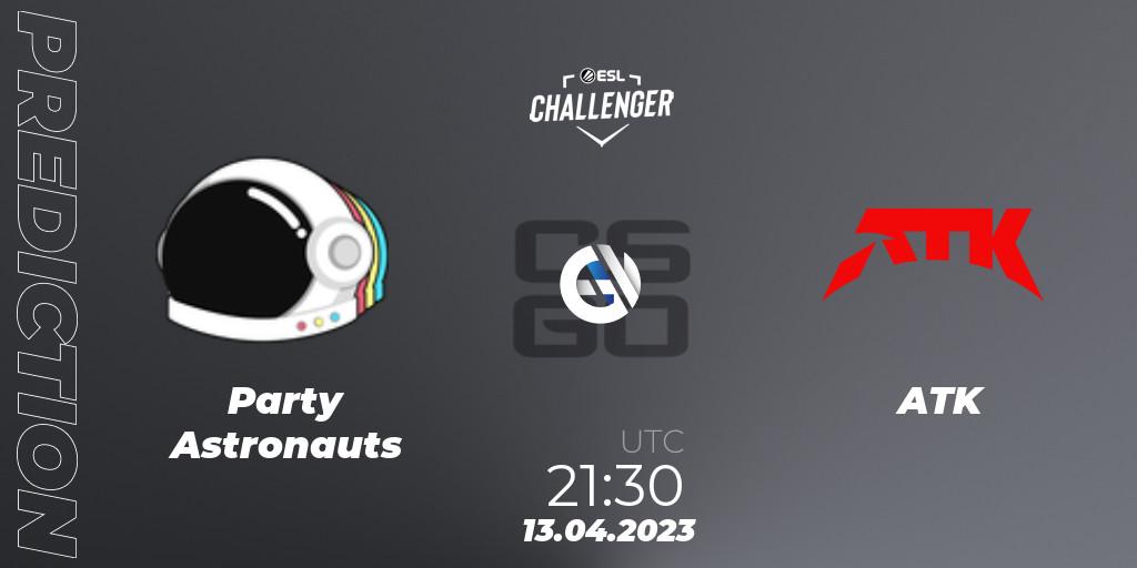 Party Astronauts - ATK: ennuste. 13.04.2023 at 21:30, Counter-Strike (CS2), ESL Challenger Katowice 2023: North American Qualifier