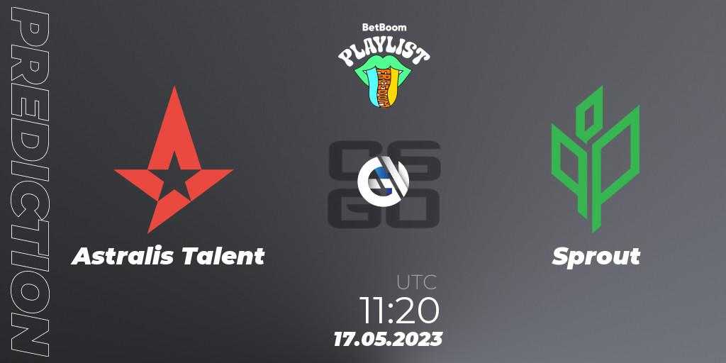 Astralis Talent - Sprout: ennuste. 17.05.2023 at 12:30, Counter-Strike (CS2), BetBoom Playlist. Freedom