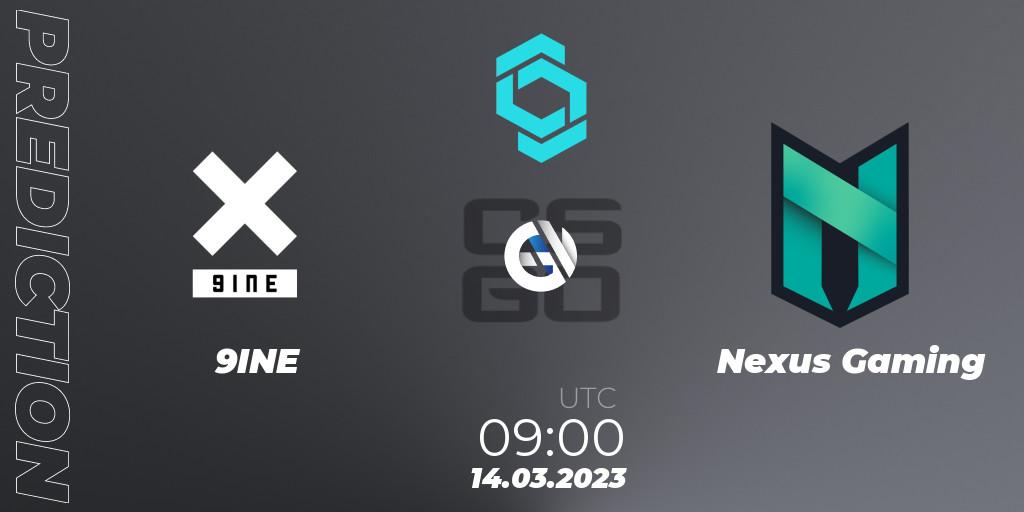 9INE - Nexus Gaming: ennuste. 14.03.2023 at 09:00, Counter-Strike (CS2), CCT North Europe Series #4