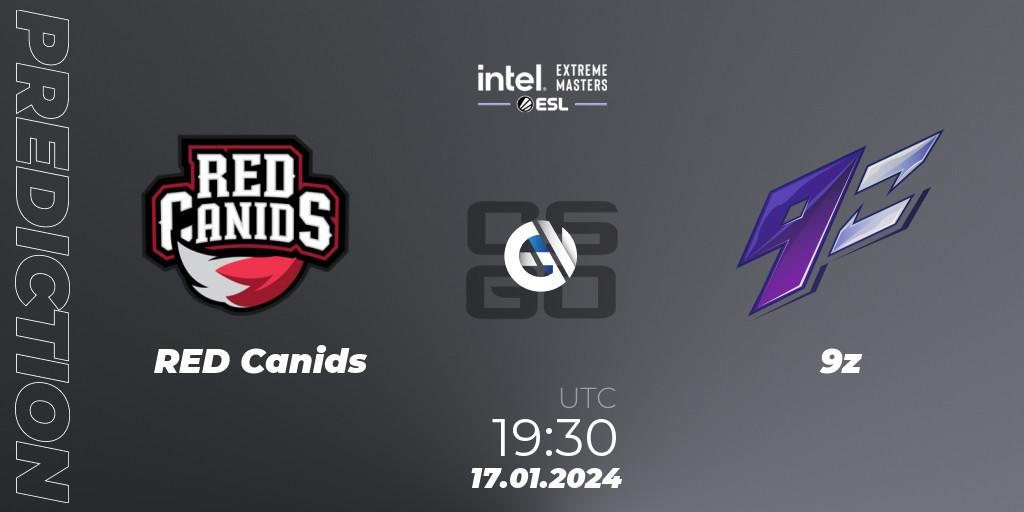 RED Canids - 9z: ennuste. 17.01.2024 at 19:30, Counter-Strike (CS2), Intel Extreme Masters China 2024: South American Closed Qualifier