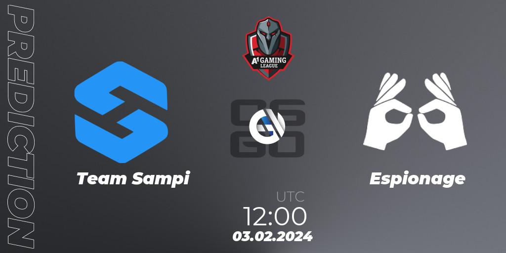 Team Sampi - Espionage: ennuste. 03.02.2024 at 12:00, Counter-Strike (CS2), A1 Gaming League Season 8
