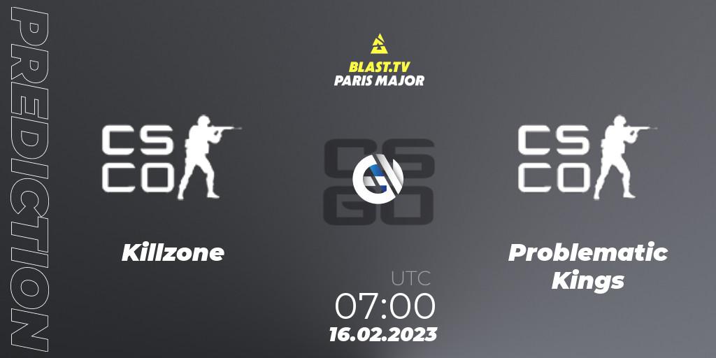 Killzone - Problematic Kings: ennuste. 16.02.2023 at 07:20, Counter-Strike (CS2), BLAST.tv Paris Major 2023 Oceania RMR Open Qualifier