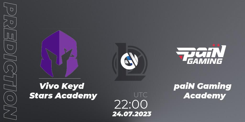 Vivo Keyd Stars Academy - paiN Gaming Academy: ennuste. 24.07.2023 at 22:00, LoL, CBLOL Academy Split 2 2023 - Group Stage