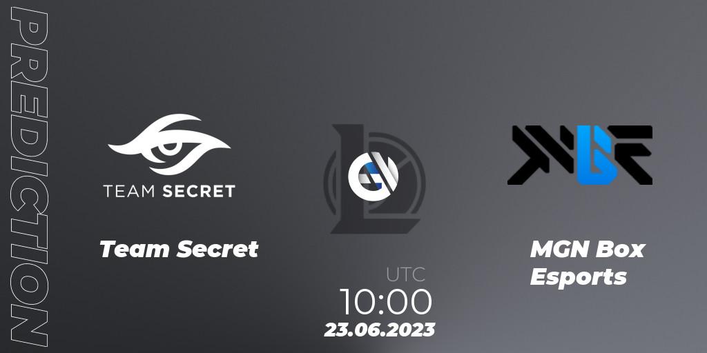 Team Secret - MGN Box Esports: ennuste. 23.06.2023 at 10:00, LoL, VCS Dusk 2023