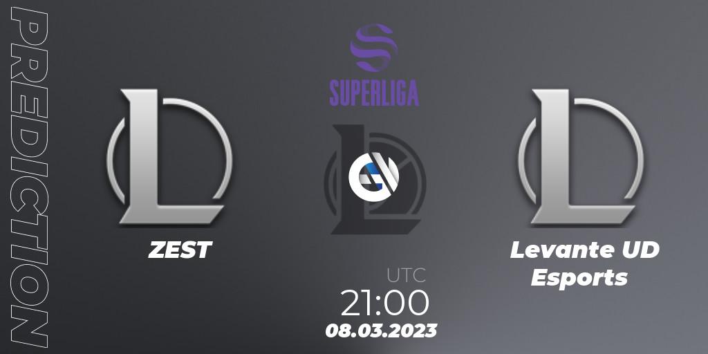 ZEST - Levante UD Esports: ennuste. 08.03.2023 at 21:00, LoL, LVP Superliga 2nd Division Spring 2023 - Group Stage