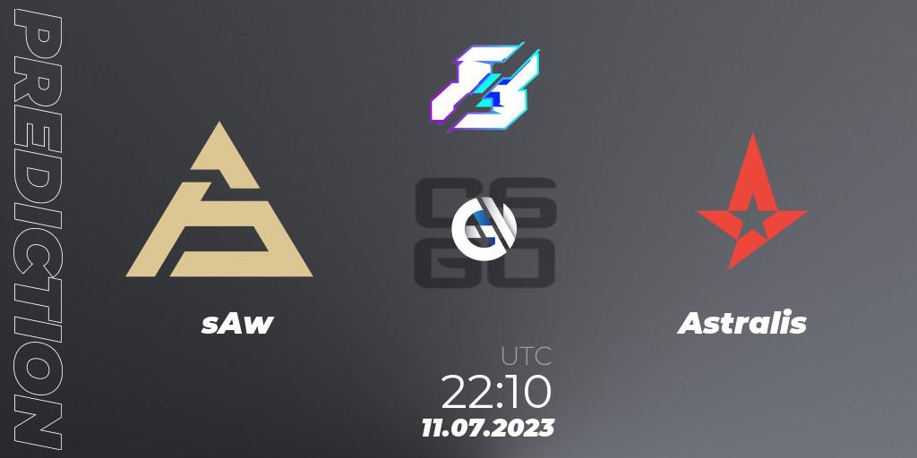 sAw - Astralis: ennuste. 11.07.2023 at 22:10, Counter-Strike (CS2), Gamers8 2023 Europe Open Qualifier 2