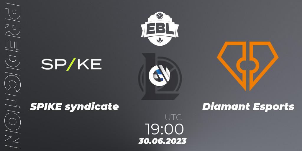 SPIKE syndicate - Diamant Esports: ennuste. 16.06.2023 at 17:00, LoL, Esports Balkan League Season 13