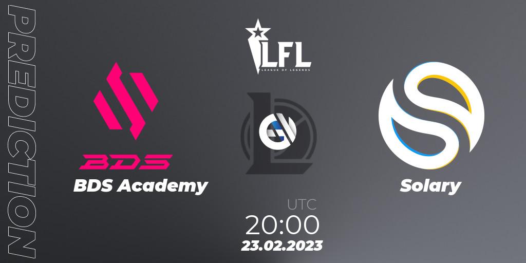 BDS Academy - Solary: ennuste. 23.02.2023 at 20:00, LoL, LFL Spring 2023 - Group Stage