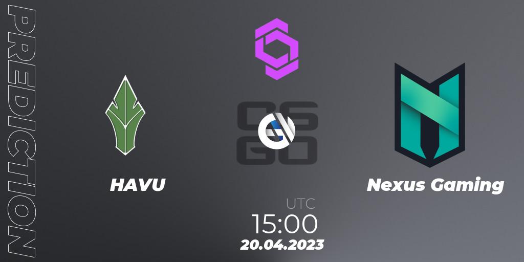 HAVU - Nexus Gaming: ennuste. 20.04.2023 at 15:25, Counter-Strike (CS2), CCT West Europe Series #3