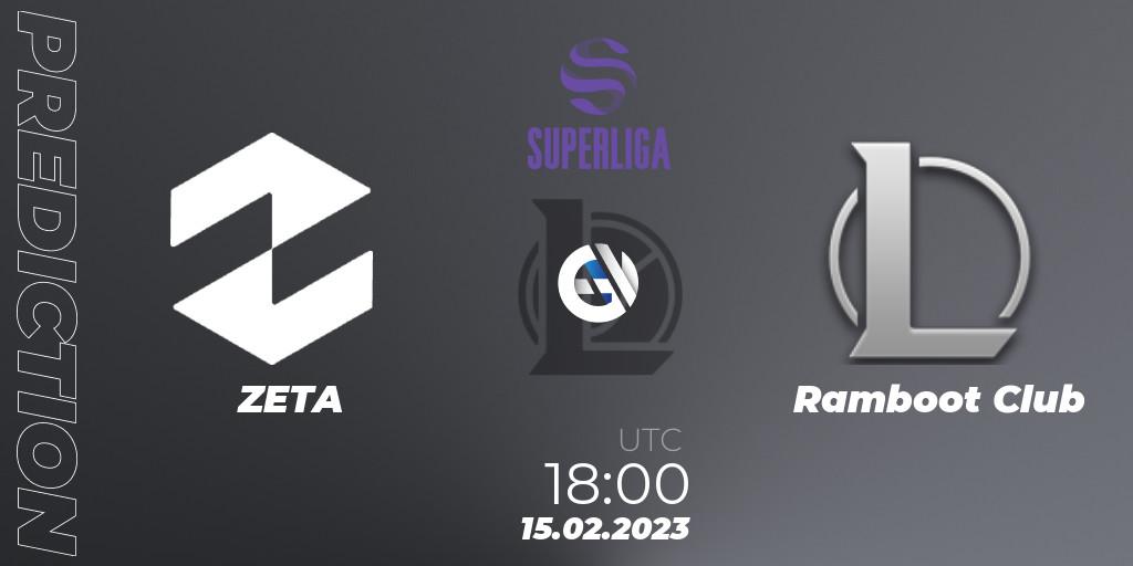 ZETA - Ramboot Club: ennuste. 15.02.2023 at 18:00, LoL, LVP Superliga 2nd Division Spring 2023 - Group Stage